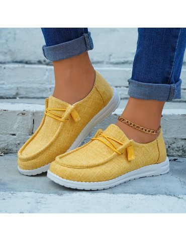 Women's Casual Canvas Shoes, Lightweight Lace Up Outdoor Shoes, Women's Comfortable Low Top Shoes