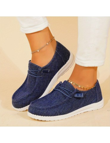 Women's Casual Canvas Shoes, Lightweight Lace Up Outdoor Shoes, Women's Comfortable Low Top Shoes