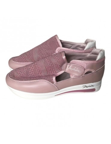 Women's Solid Color Platform Sneakers, Flying Woven Low Top Breathable Casual Shoes, Women's Comfy Shoes