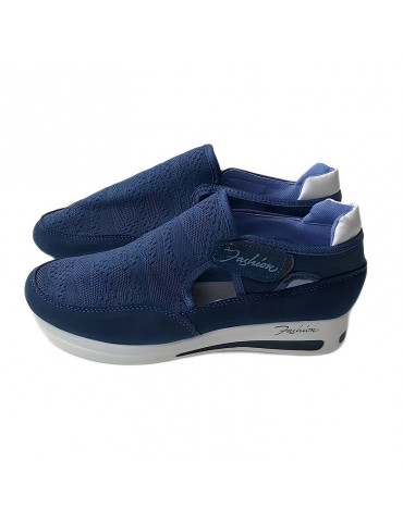 Women's Solid Color Platform Sneakers, Flying Woven Low Top Breathable Casual Shoes, Women's Comfy Shoes