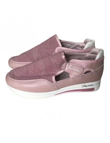 Women's Solid Color Platform Sneakers, Flying Woven Low Top Breathable Casual Shoes, Women's Comfy Shoes