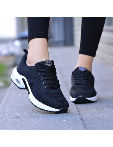 Women's Air Cushion Sports Shoes, Casual Low Top Running & Walking Trainers, Breathable Shock Absorbing Sneakers