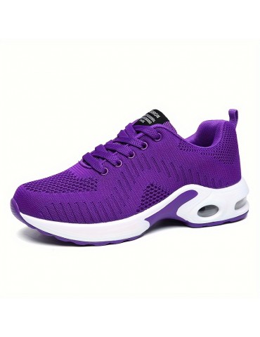 Women's Air Cushion Sports Shoes, Casual Low Top Running & Walking Trainers, Breathable Shock Absorbing Sneakers