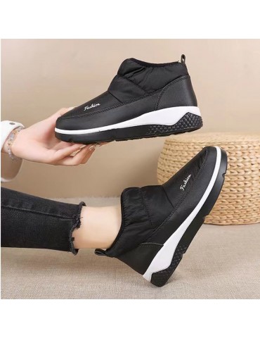 Women's Waterproof Snow Boots, Non-slip Slip-on Ankle Boots, Warm Plush Lined Short Boots, Women's Footwear