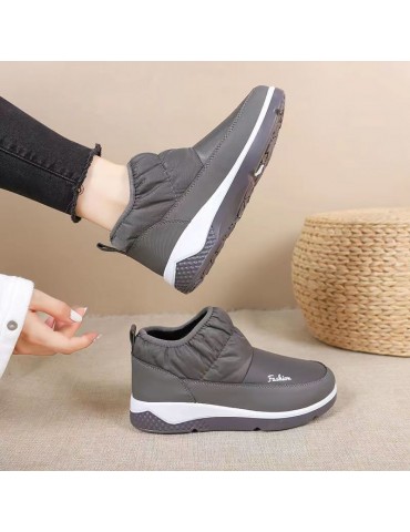 Women's Waterproof Snow Boots, Non-slip Slip-on Ankle Boots, Warm Plush Lined Short Boots, Women's Footwear