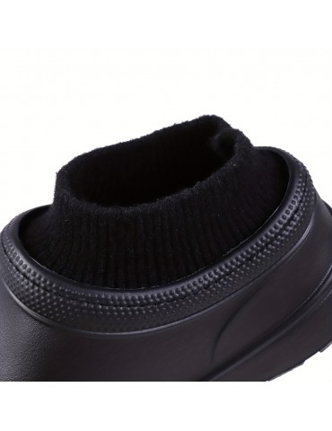 Women's Plush Chef Work Shoes, Waterproof Slip On Anti-slip Garden Shoes, Comfortable Work Ankle Boots